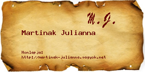 Martinak Julianna névjegykártya